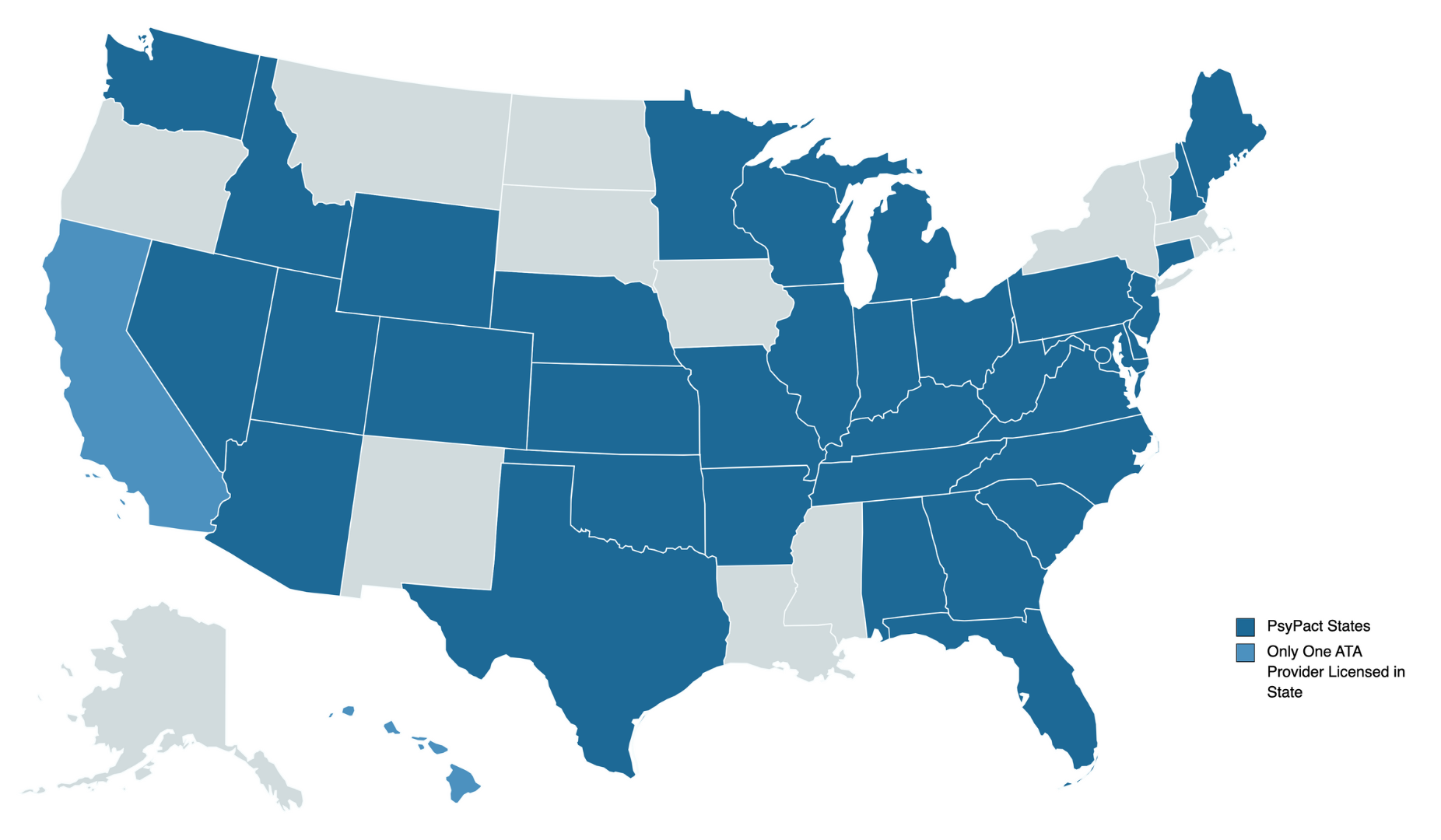 Contact Me Colorado Health Psychology LLC   Psypact Map 